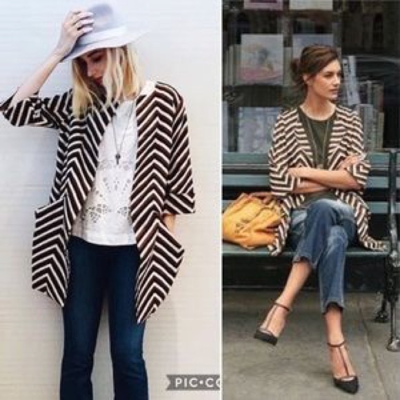 EUC Eva Franco Chevron Car Coat - Picture 2 of 12